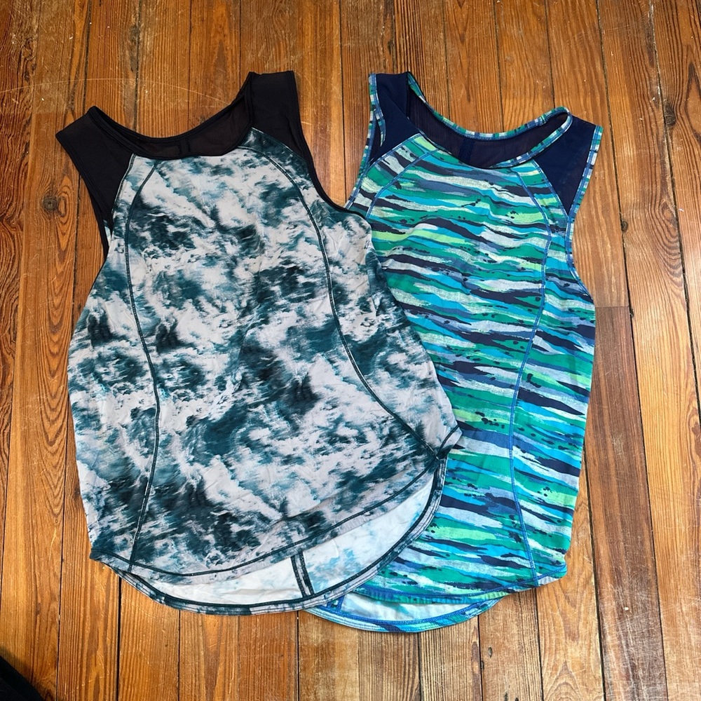 Lululemon Sculpt Tank Bundle. Size 4. Blue & green pattern.